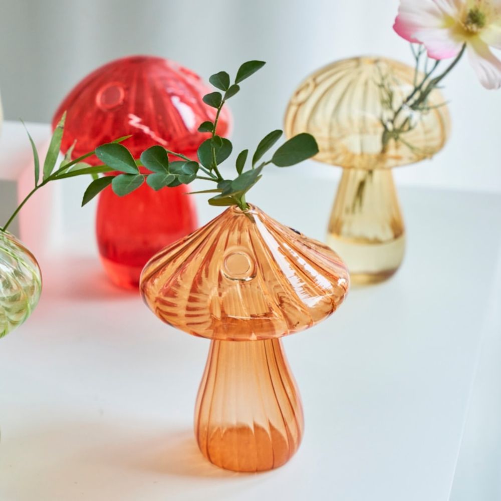 Vibrant Mushroom Glass Vases