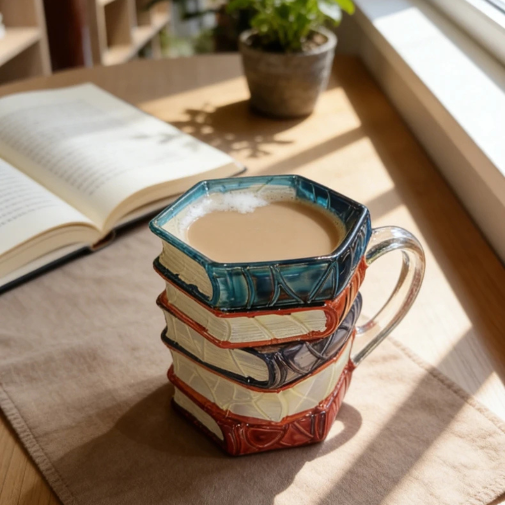 Glass Books Mug