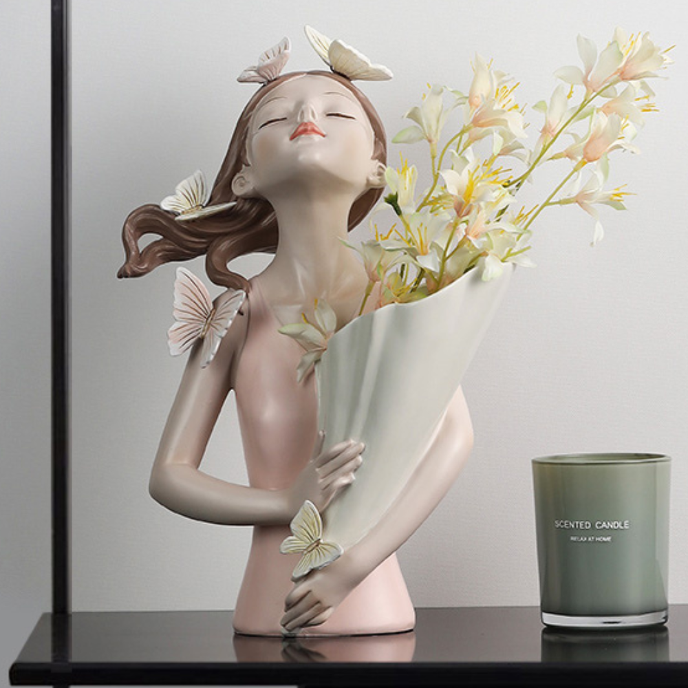 Beautiful Girl Flower Vase