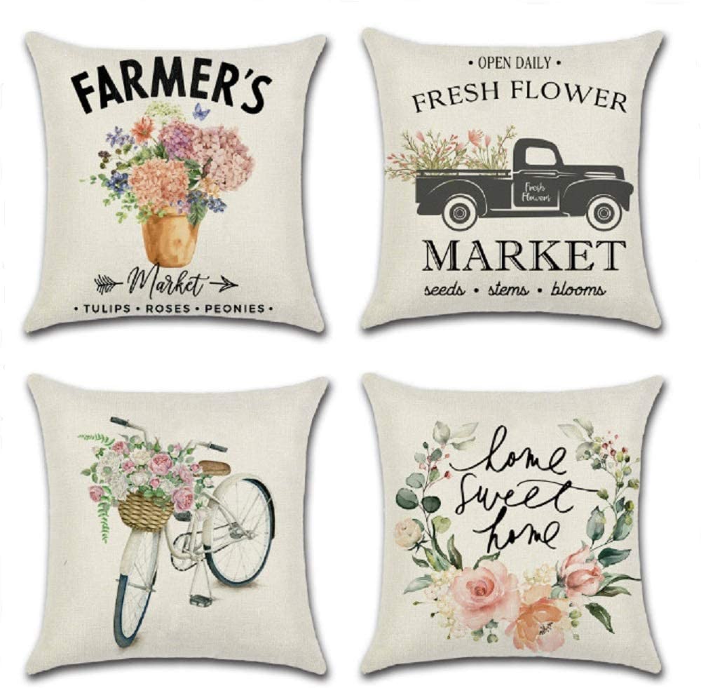 Farmers Market Fresh Pumpkins Open Daily Pillow Cover Farmhouse