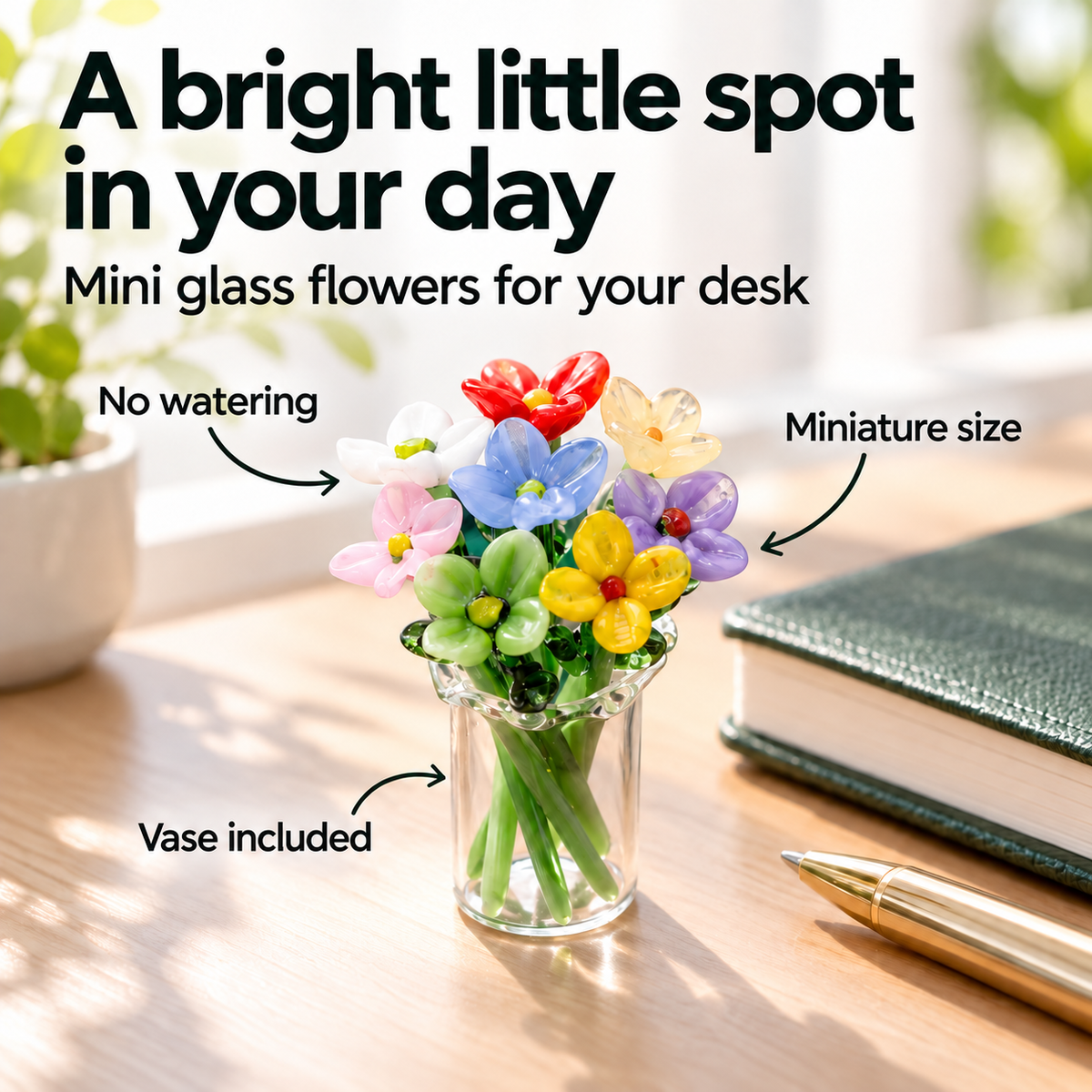 Mini Glass Flower Bouquet