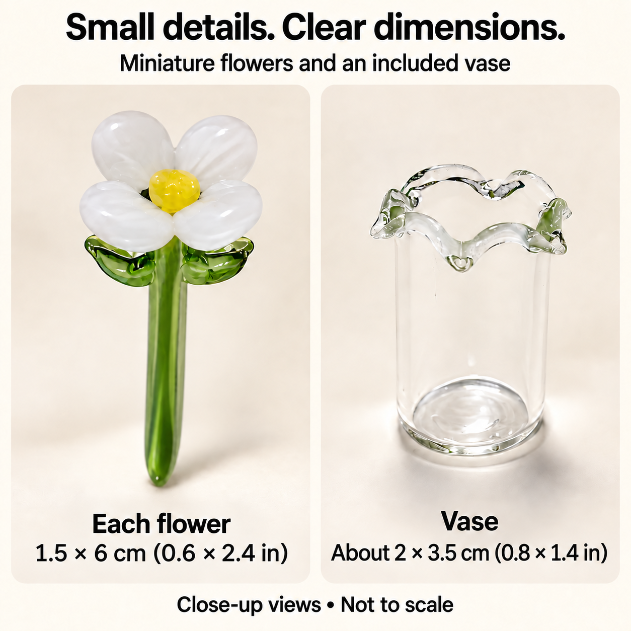 Mini Glass Flower Bouquet