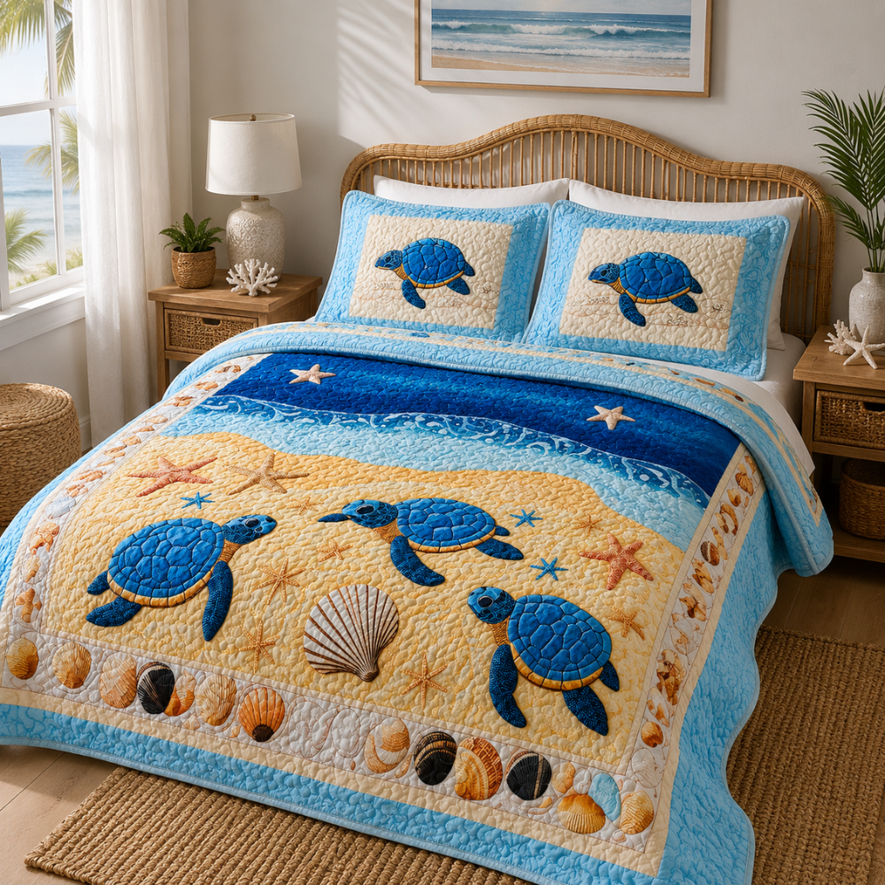 Ocean Quilted Bedding Set