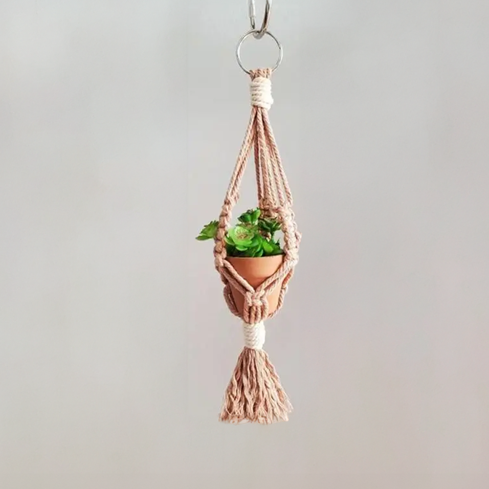 macrame plant hanger for car Macrame Car Plant Hanger