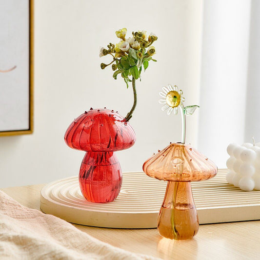 Vibrant Mushroom Glass Vases