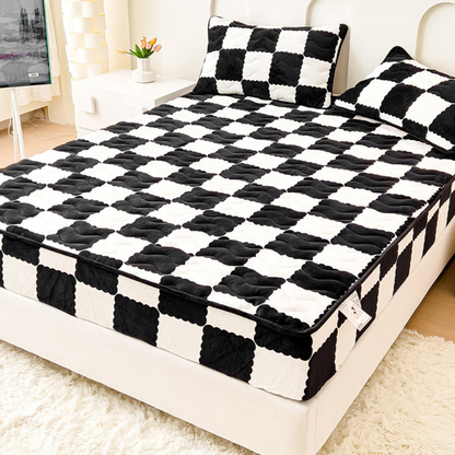 Velvet Checkered Bedsheet