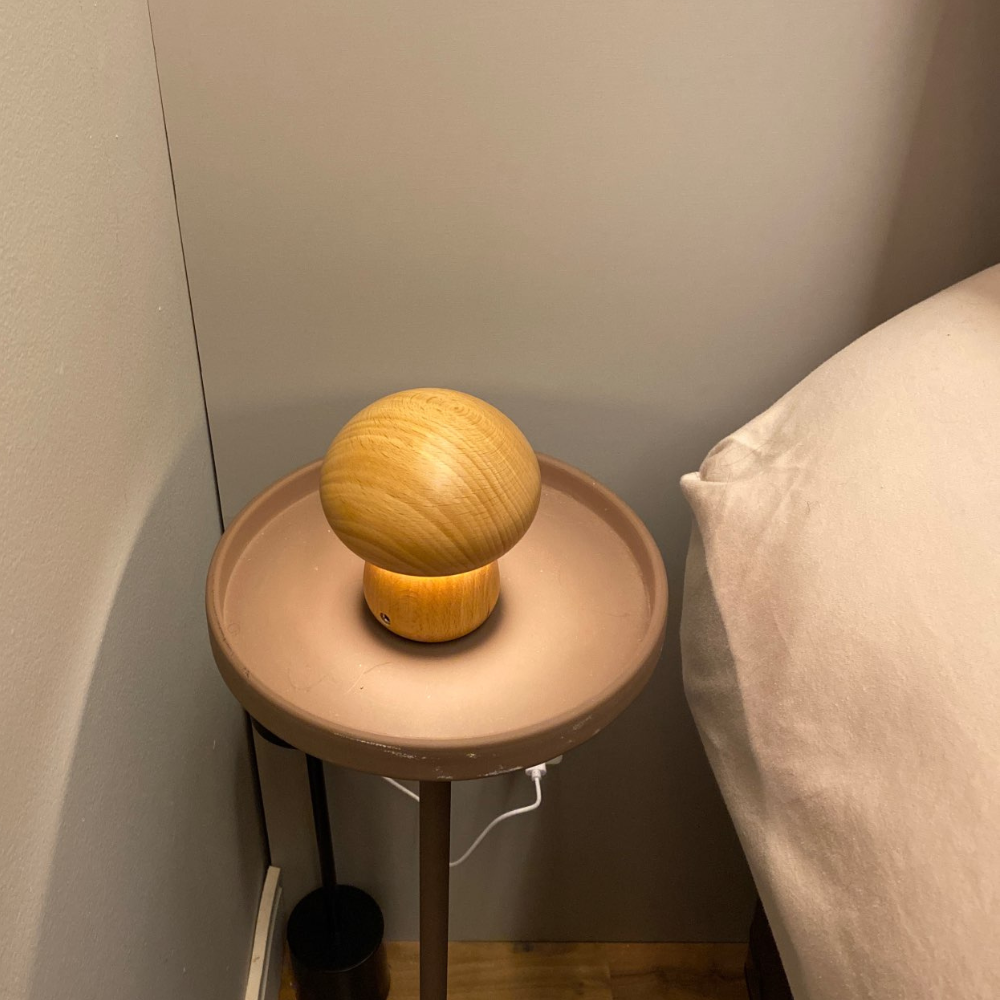 Wooden Mushroom Lamp