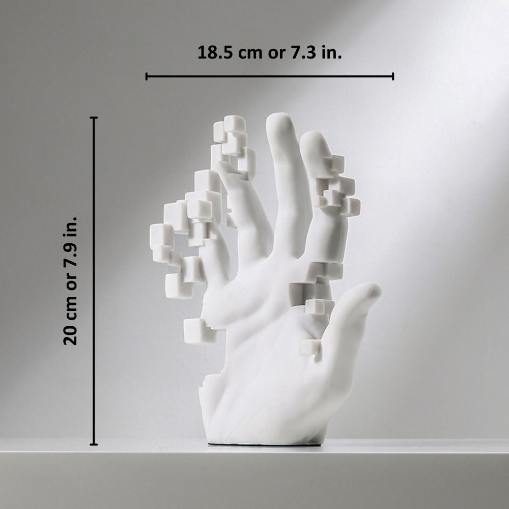 Pixel Hand Sculpture