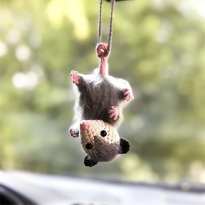 Crochet Possum Car Charm