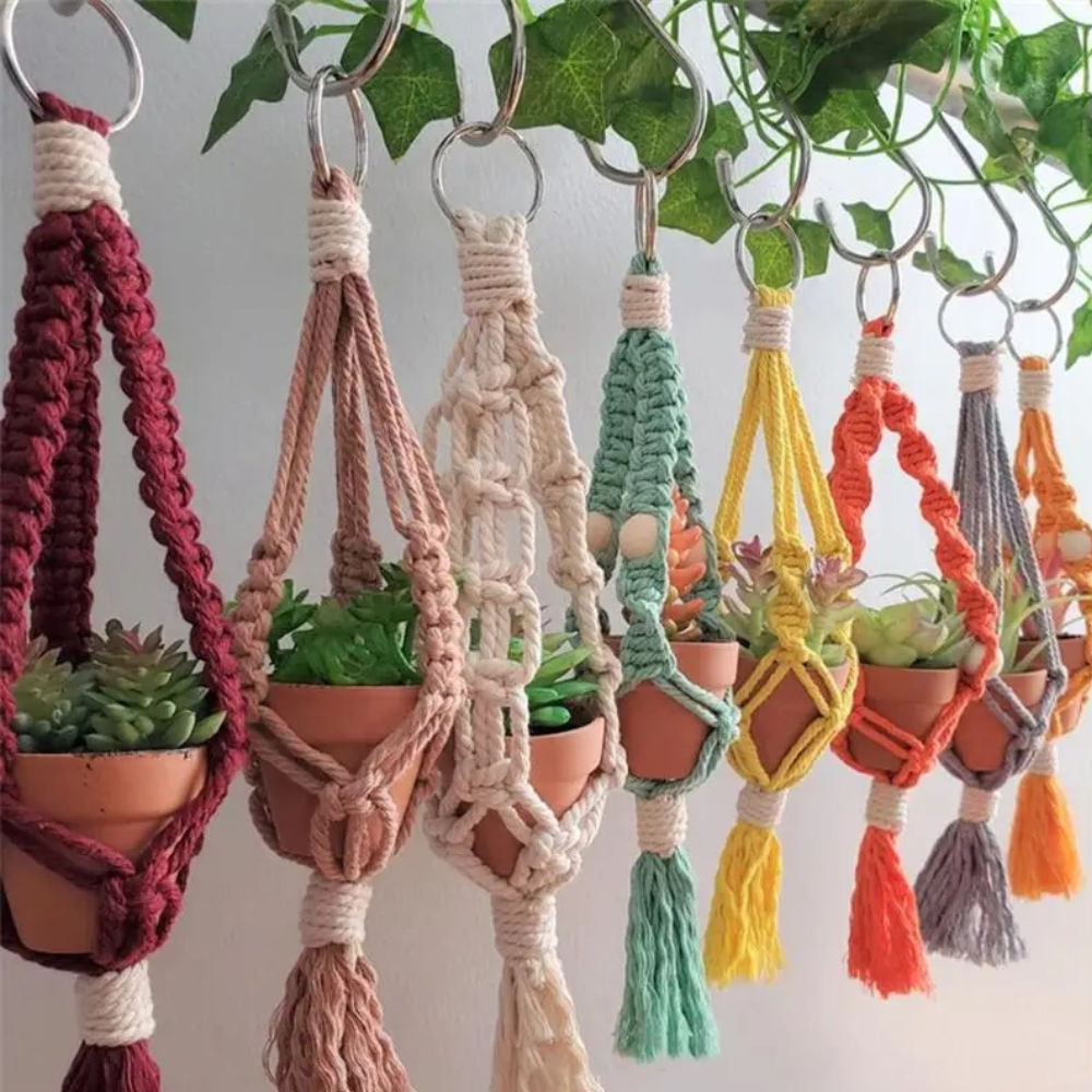 macrame plant hanger for car Macrame Car Plant Hanger