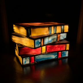 Stained Glass Books Lamp