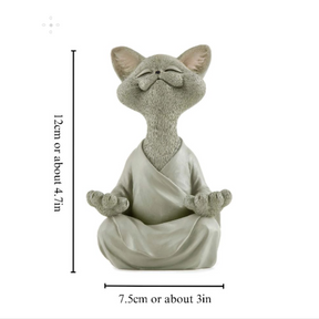 Meditating Cat Figurine