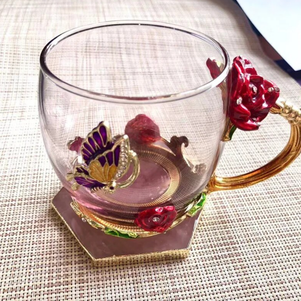 Enchanted Blossom Glass Cup