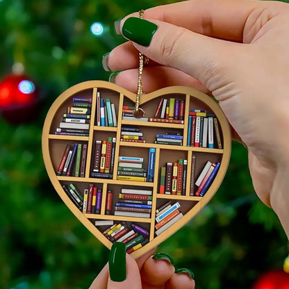 Book Lovers Heart Ornament