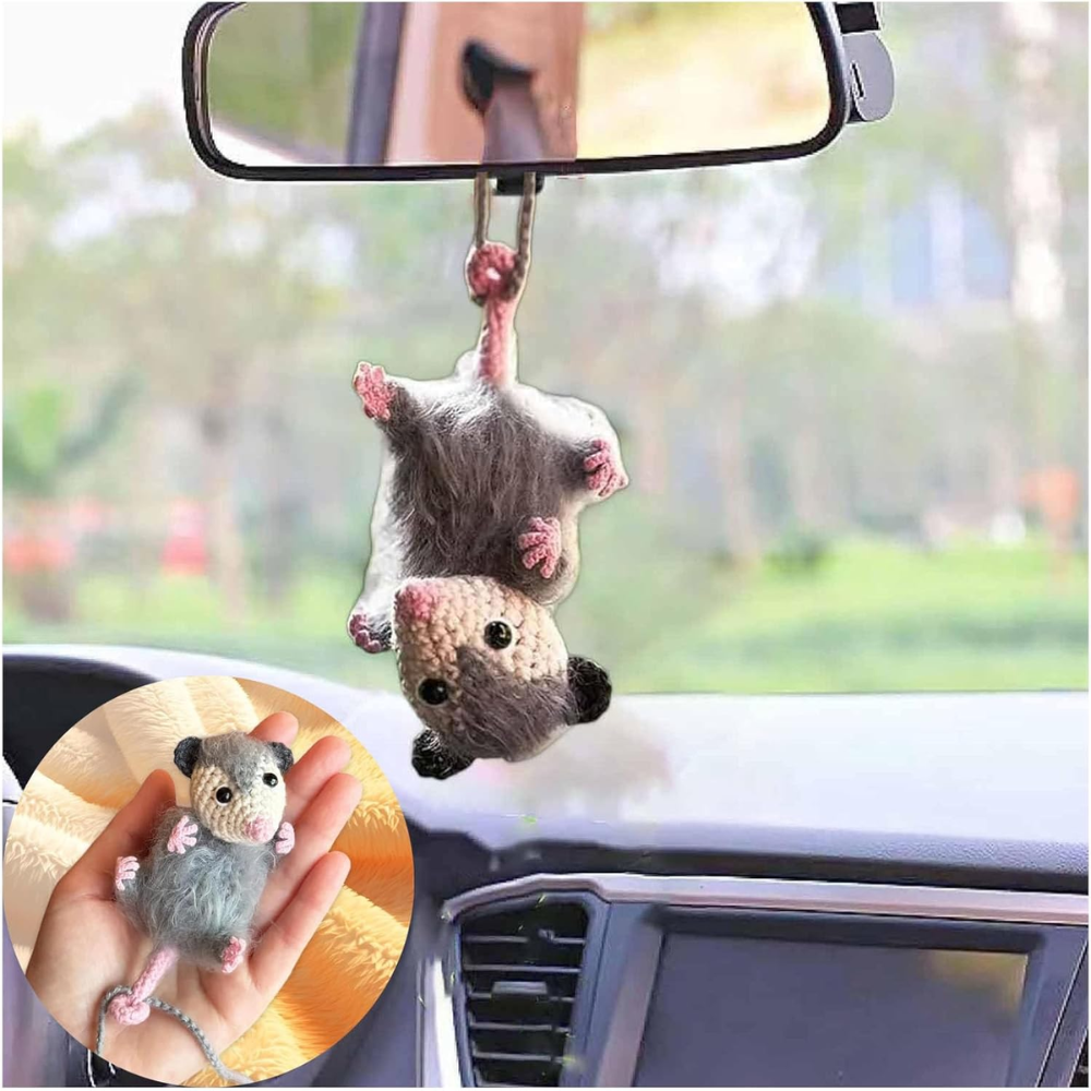 Crochet Possum Car Charm