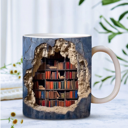 3D Bookshelf Mug