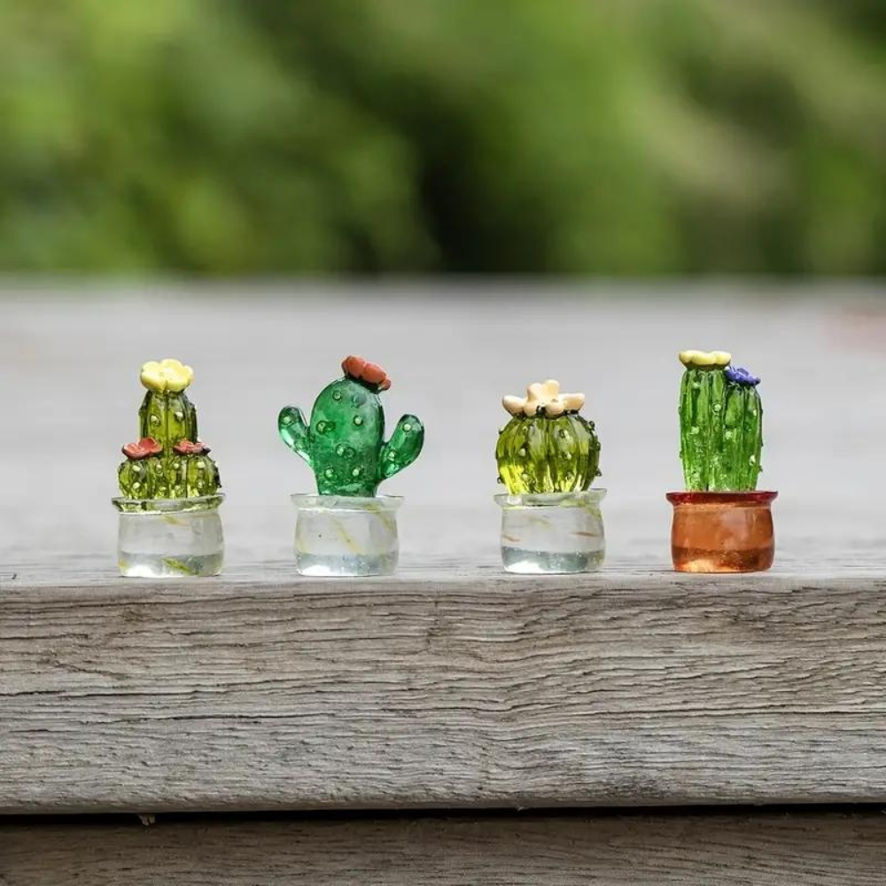 Miniature Cactus Statue (4 pcs)