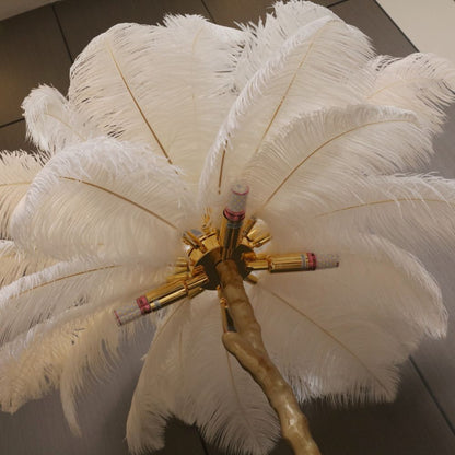 Ostrich Feather Table Lamp