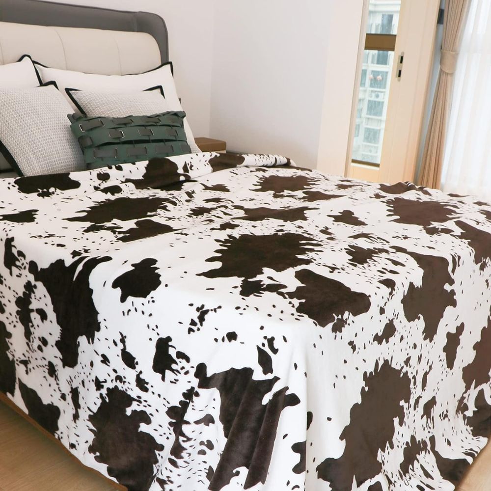 Cow Print Throw Blanket