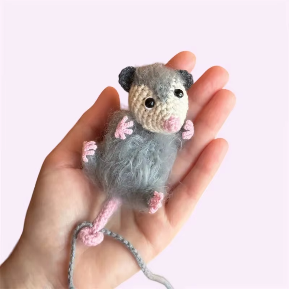 Crochet Possum Car Charm