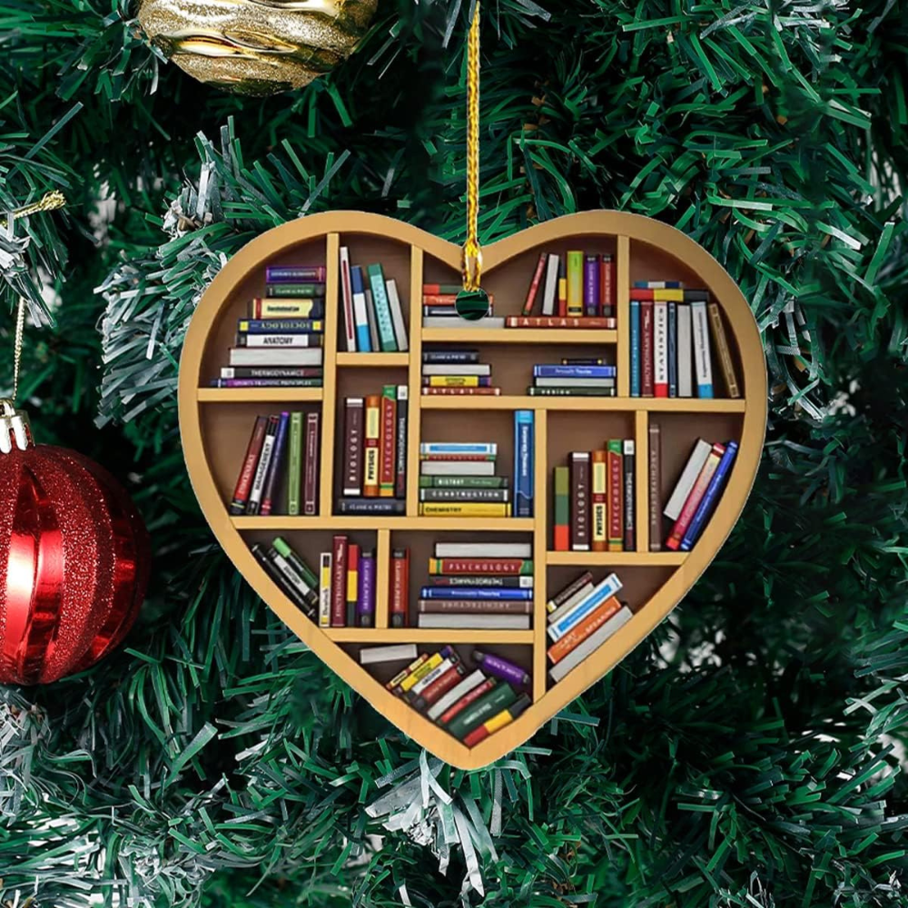 Book Lovers Heart Ornament