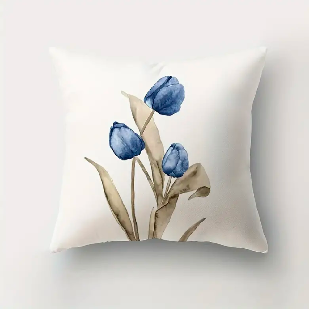 Blue Flowers Cushion Covers