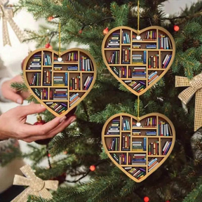 Book Lovers Heart Ornament