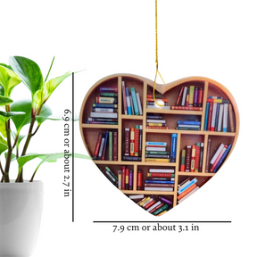 Book Lovers Heart Ornament