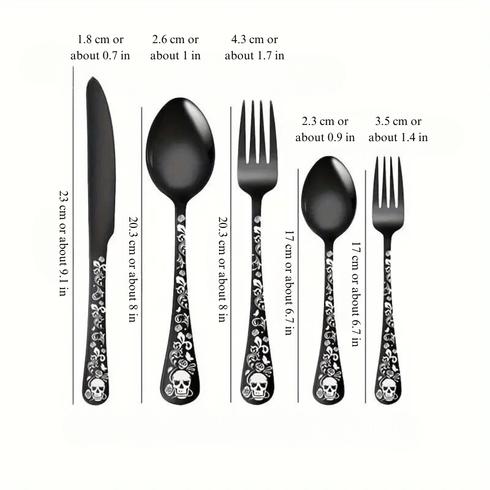 Gothic Skeleton Utensils Set (4 Sets)