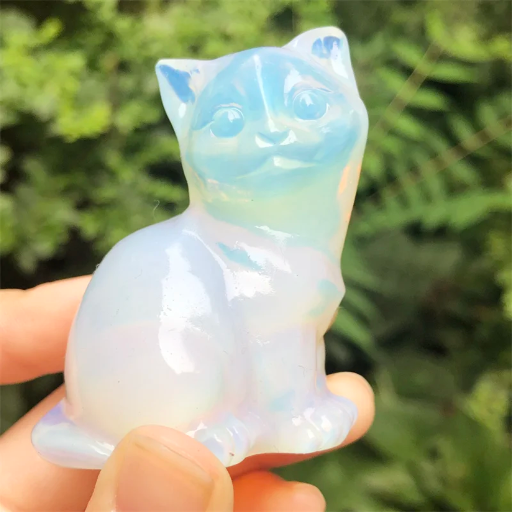 Crystal Kitten Statue