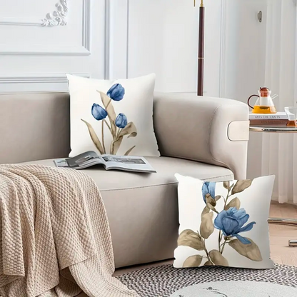 Blue Flowers Cushion Covers