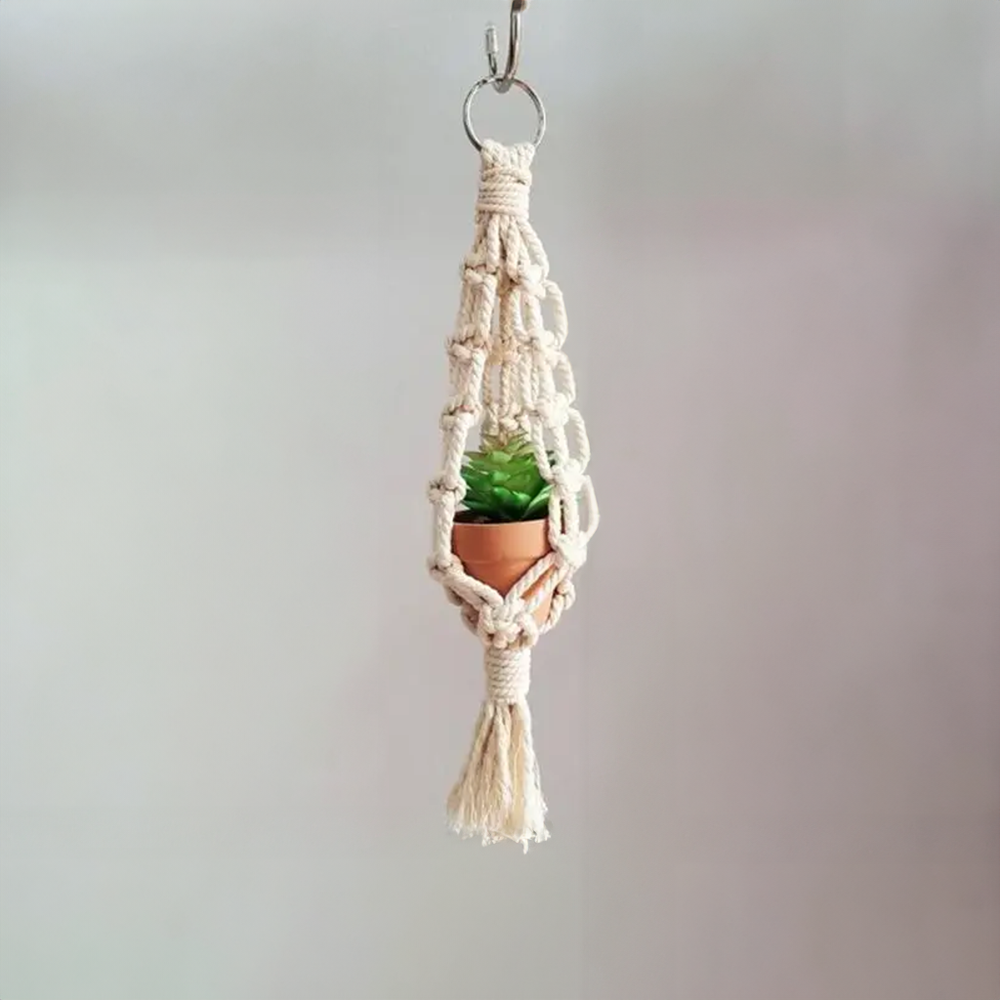 macrame car plant hanger Macrame Car Plant Hanger