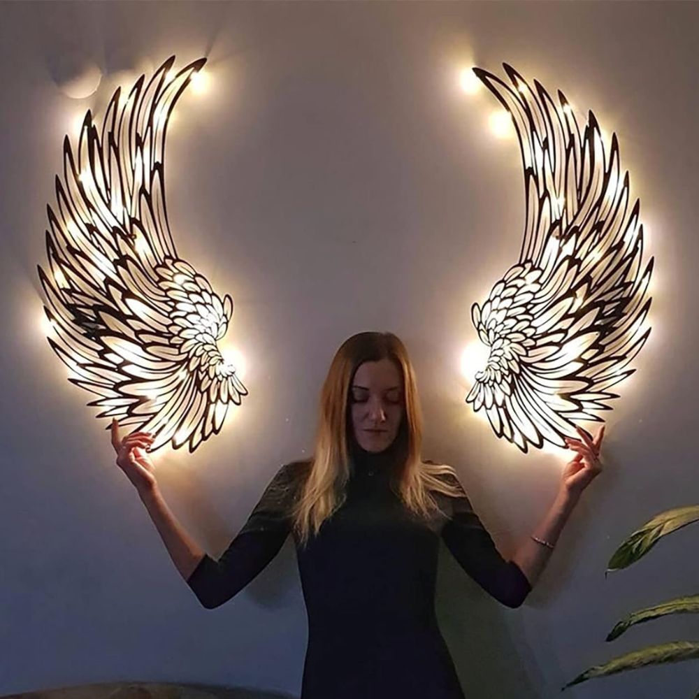 Angel Wings Wall Art (With LED Lights)