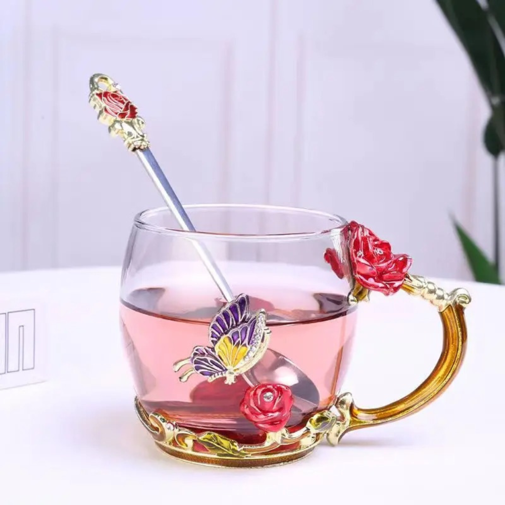 Enchanted Blossom Glass Cup