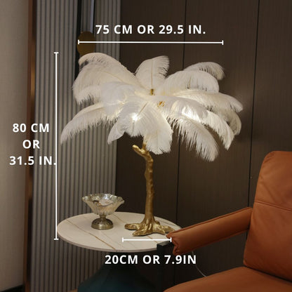 Ostrich Feather Table Lamp