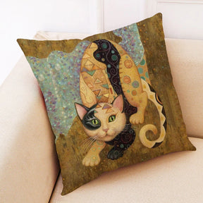 Kitty Oil Painting Cushion Covers