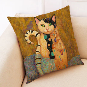 Kitty Oil Painting Cushion Covers