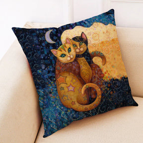 Kitty Oil Painting Cushion Covers