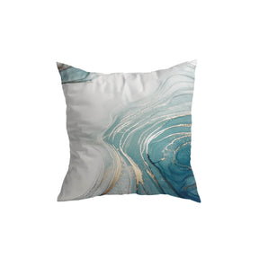 Turquoise Gold Marble Pattern Cushion Covers