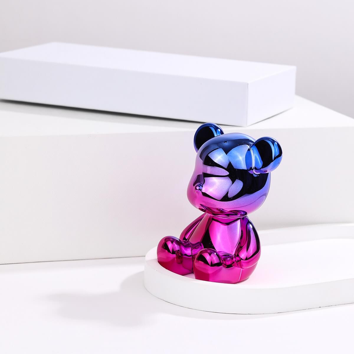 Gradient Mini Art Bear Figurine