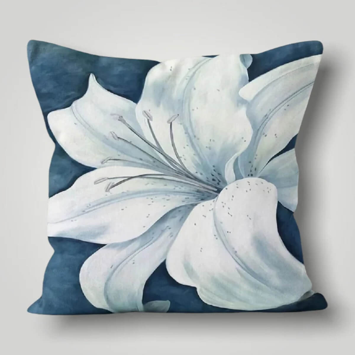 Grey Flower Cushion Cover