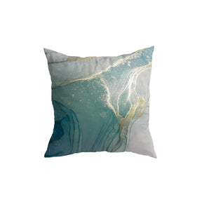 Turquoise Gold Marble Pattern Cushion Covers