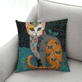 Kitty Oil Painting Cushion Covers