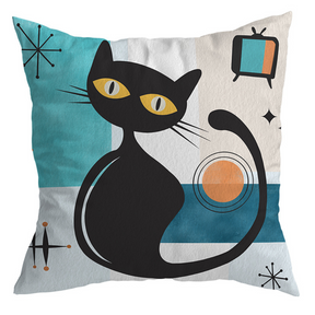 Atomic Retro Feline Cushion Cover