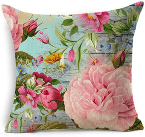 Iridescent Flowers Cushion Cover