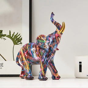 Creative Graffiti Elephant Figurine