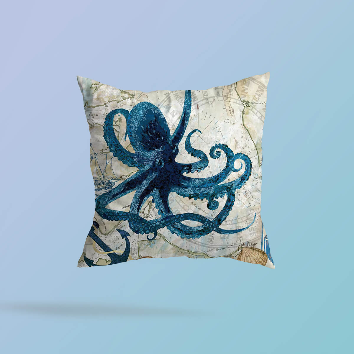 Atlantic Ocean Octopus Cushion Covers