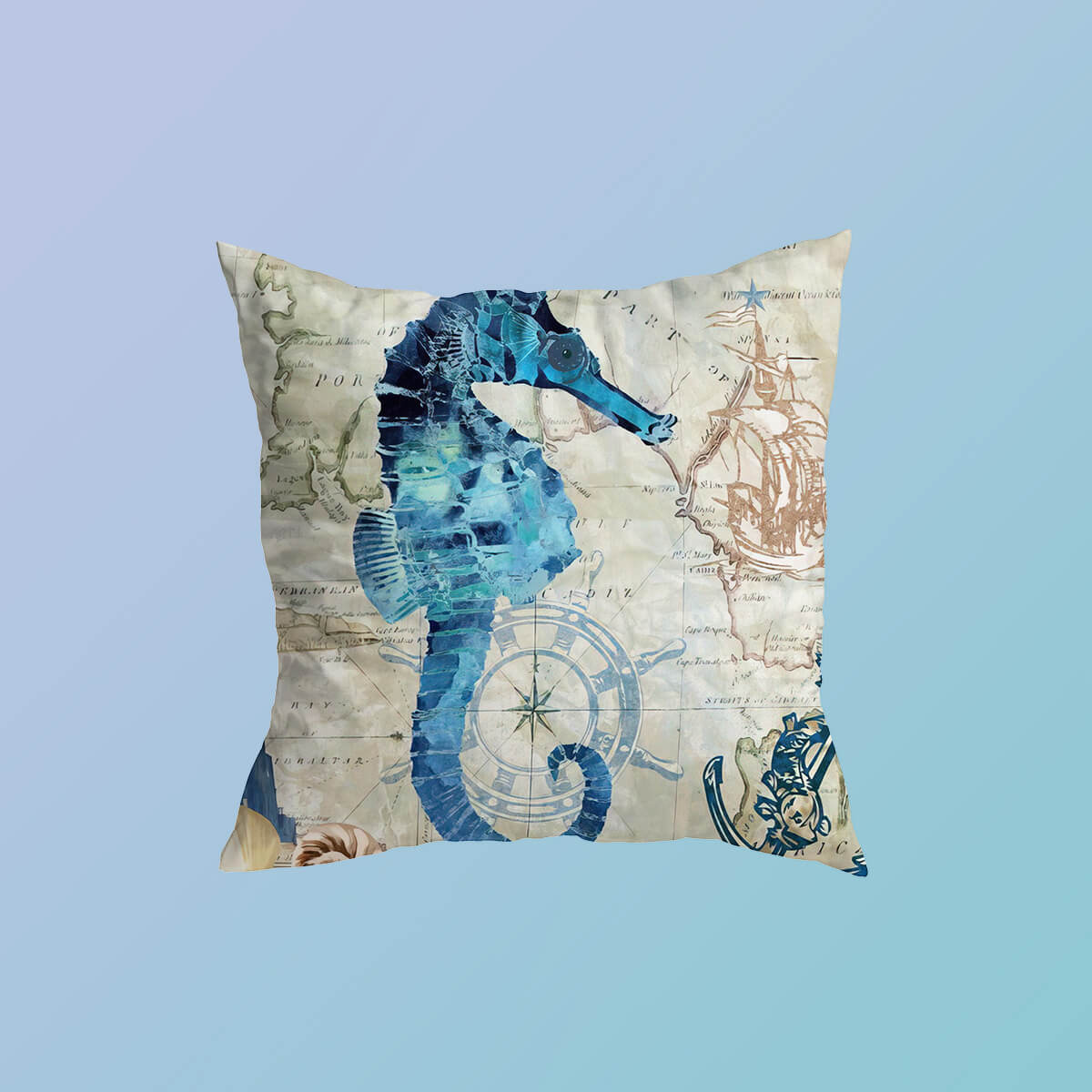 Atlantic Ocean Sea Horse Cushion Covers