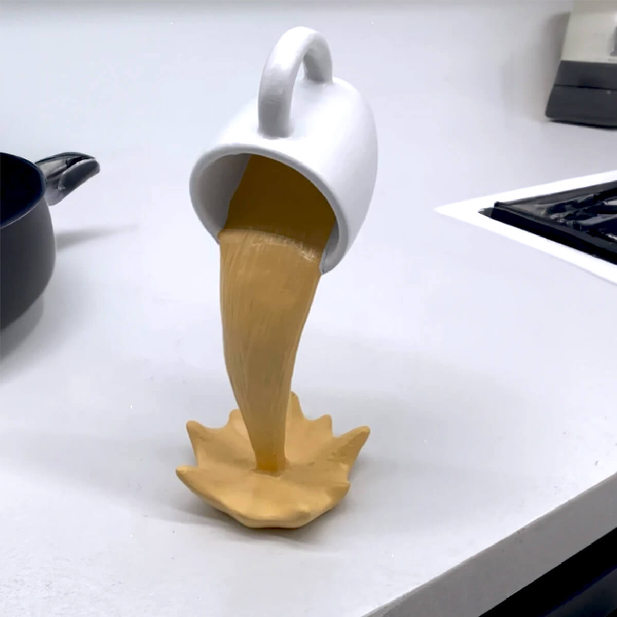 Floating Spilling Coffee Cup