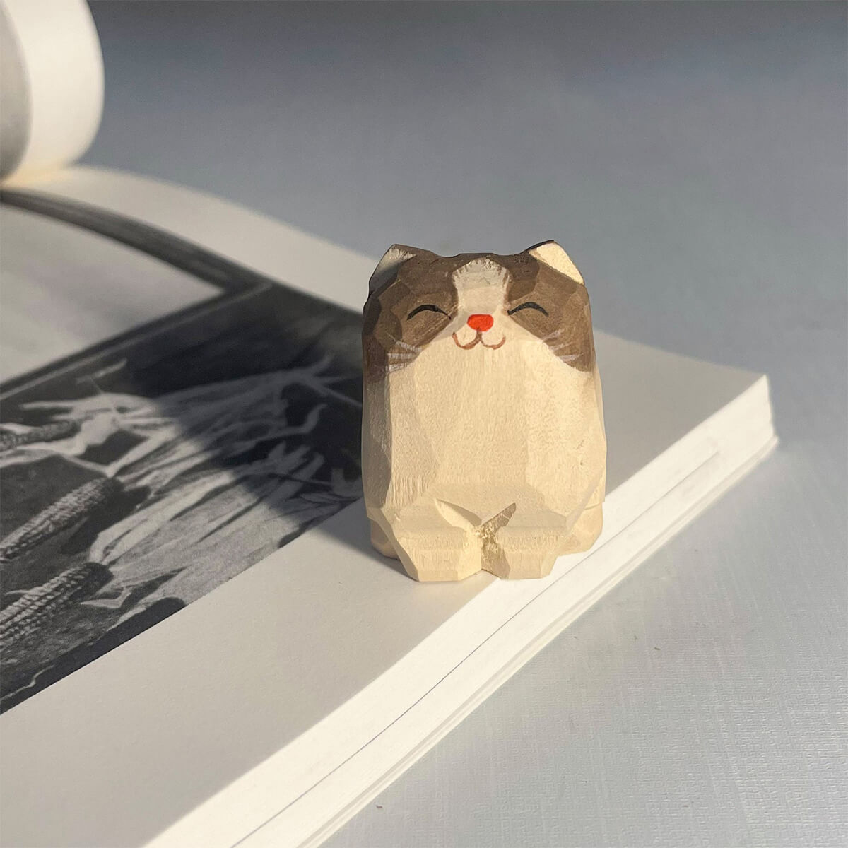 Hand-Carved Cat Figurines